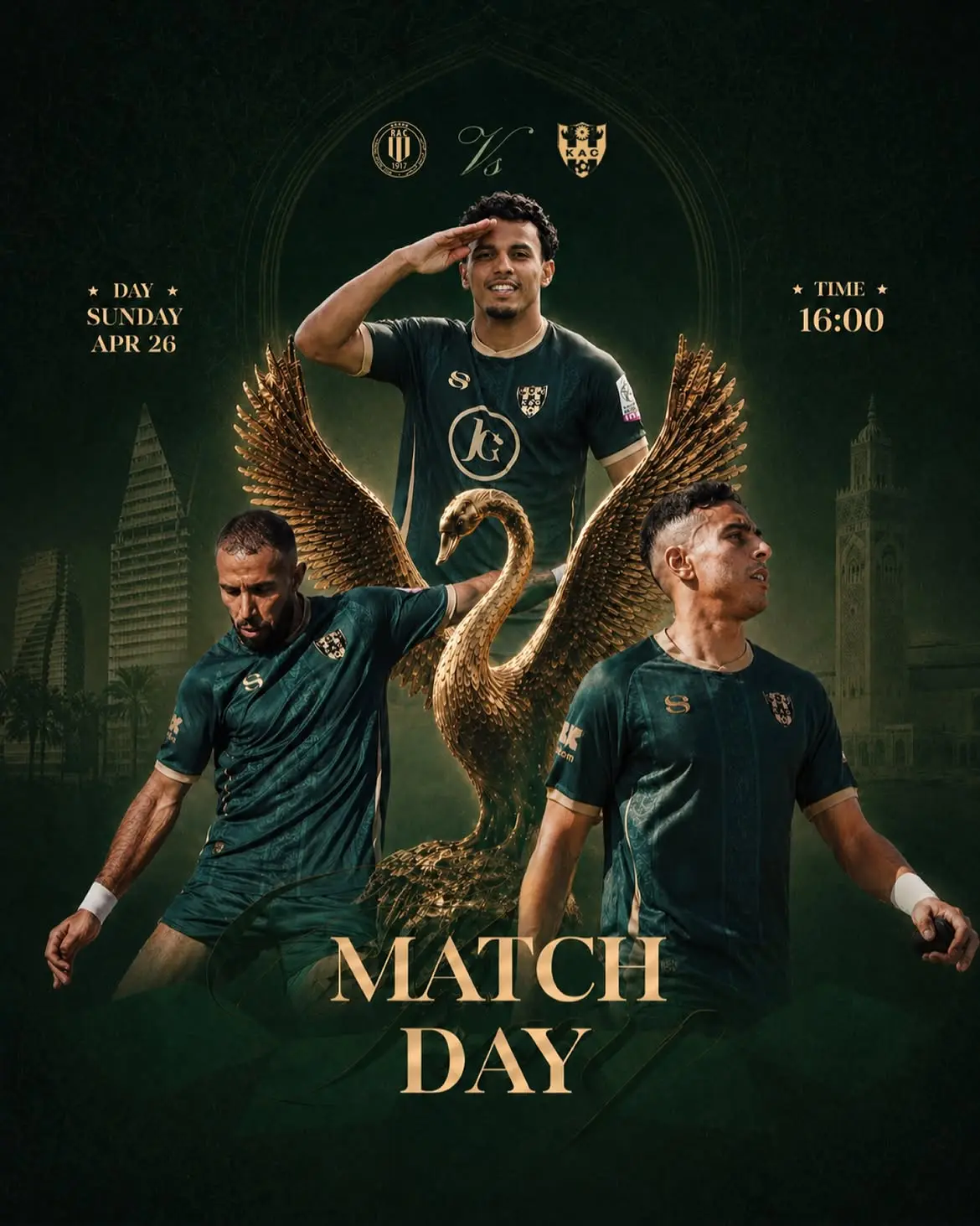 KAC matchday execution featuring players and a gold swan